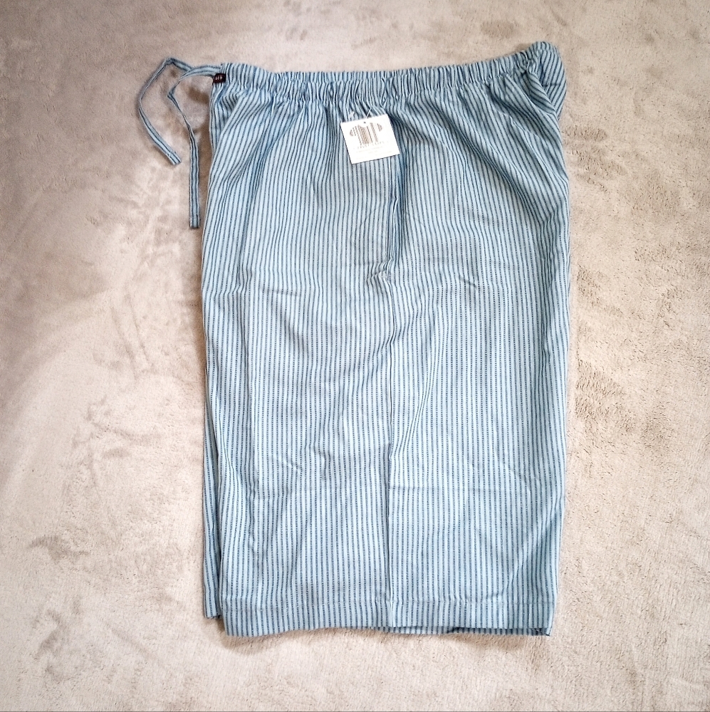 Andrew Scott Striped Cotton Lounge Shorts L  NWT